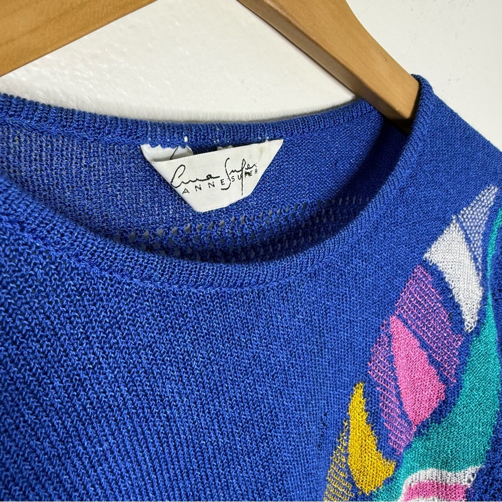 Anne Sufer Butterfly Colorful Blouse Top Sz S made in France - Picture 5 of 7